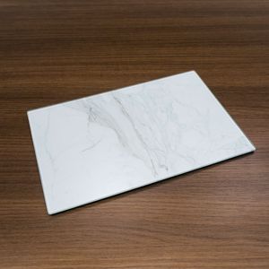 Tábua de Vidro Retangular 30x20cm Mármore - Solei