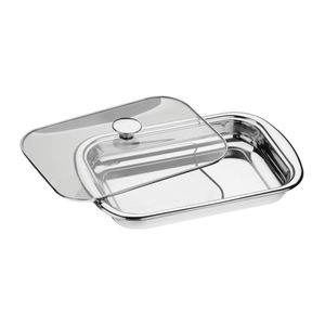 Assadeira Inox com Tampa de Vidro 34cm Cosmos - Tramontina