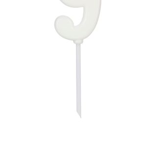 Vela de Aniversário Pick Número 9 Branca - Silver Plastic