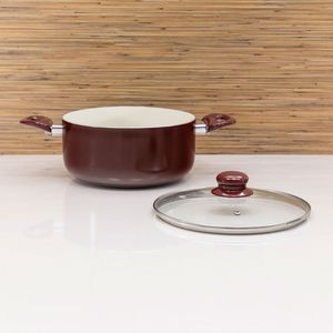 Caçarola com Revestimento Cerâmico Arujá Bordô 24cm - Meridional