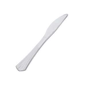 Faca de Plástico Clássica Kit com 10 Unidades Prata - Silver Plastic