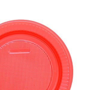 Prato Raso Descartável 15cm Kit com 10 Unidades Vermelho Perolado - Bello Festas