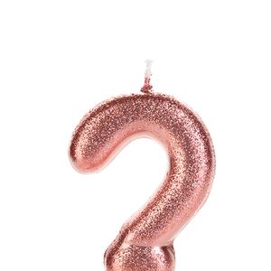 Vela de Aniversário Interrogação Glitter Bronze - Silver Plastic