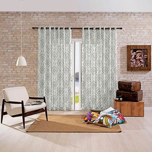Cortina para Sala / Quarto Rústica Spazio 1,70 X 2,60m Taupe - Bella Janela
