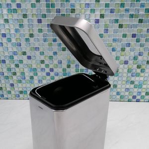 Lixeira Inox de Chão Retangular Slim com Pedal 5l - Meridional