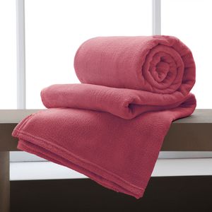 Manta Microfibra Solteiro Rosa Blush - Corttex