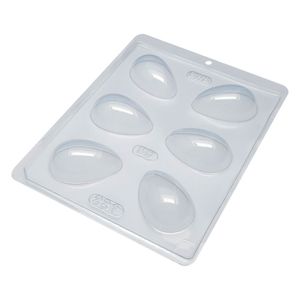 Forma de Ovo De Páscoa Liso 50g com 6 Cavidades - Bwb