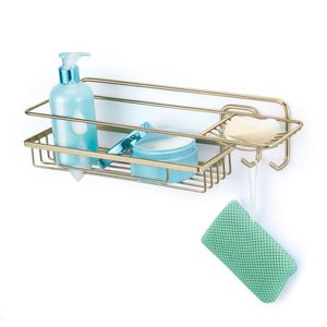 Suporte para Banheiro com Porta Sabonete e Porta Shampoo Dourado - Arthi