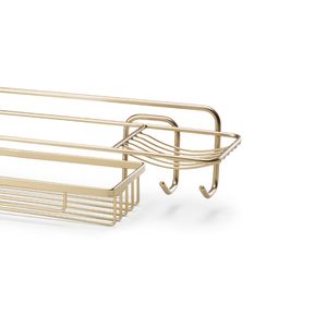 Suporte para Banheiro com Porta Sabonete e Porta Shampoo Dourado - Arthi