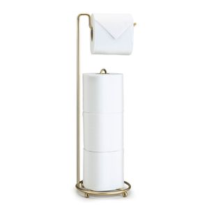 Porta Papel Higiênico de Chão Triplo 47cm Dourado - Arthi