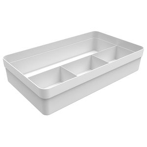 Organizador de Gavetas Logic 4 Divisórias 20x34,5cm Branco - Martiplast