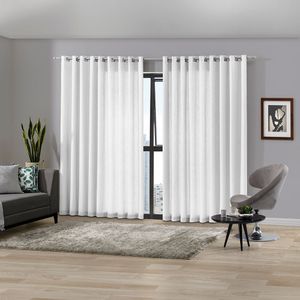 Cortina para Sala / Quarto Duplex Mônaco 3 X 1,7m Branco - Bella Janela