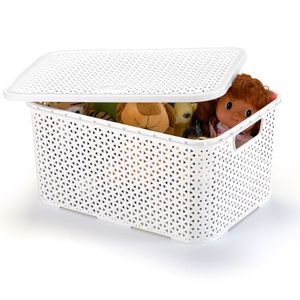 Caixa Organizadora com Tampa 16l Mosaico Branco - Arthi