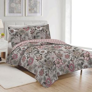 Colcha Casal Boutis Comfort com 2 Porta Travesseiros Floral - Beau Tissu