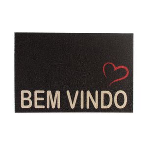 Capacho Retangular Bem Vindo Coração 40x60cm - Euro Mats