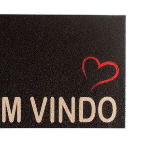 Capacho Retangular Bem Vindo Coração 40x60cm - Euro Mats