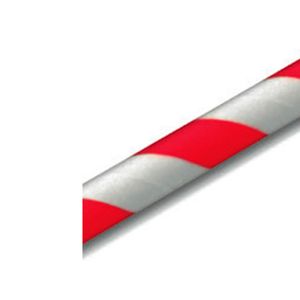 Canudo de Papel Listrado Kit com 20 Unidades Vermelho - Silver Festas