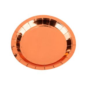 Prato Descartável 18cm Liso Kit com 10 Unidades Bronze - Silver Plastic