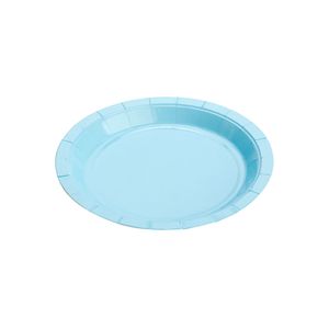 Prato Descartável 18cm Liso Kit com 10 Unidades Azul Bebê - Silver Plastic