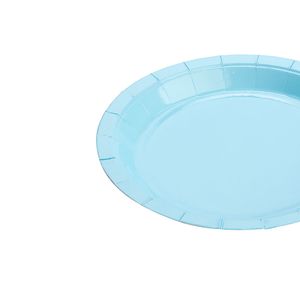 Prato Descartável 18cm Liso Kit com 10 Unidades Azul Bebê - Silver Plastic