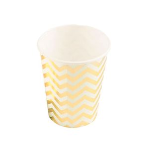 Copo de Festa Chevron 270mL Kit com 10 Unidades Dourado - Silver Plastic