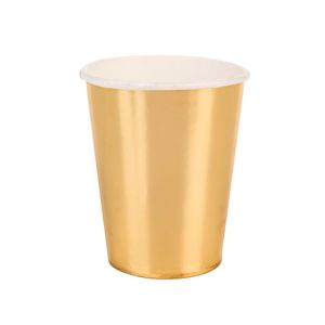 Copo de Festa Liso 270mL Kit com 10 Unidades Dourado - Silver Plastic