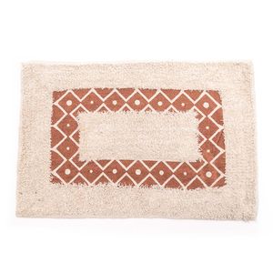Tapete para Banheiro Retangular 40x60cm Losango Marrom - Comoditá