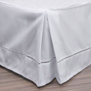 Saia para Cama Box Solteiro Ponto Palito Branco - Lar & Cia