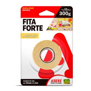 Fita Dupla Face Espuma 12mmx1,5m Decoração e Artesanato Branca - Adere