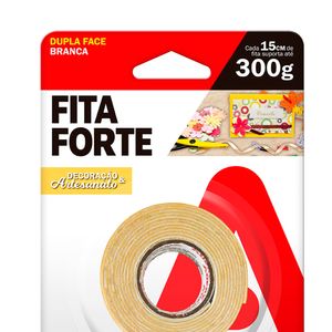 Fita Dupla Face Espuma 12mmx1,5m Decoração e Artesanato Branca - Adere
