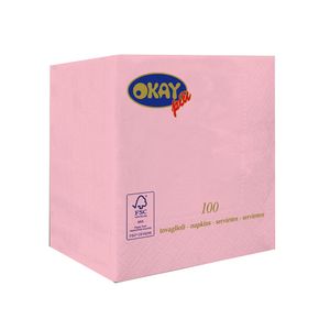 Guardanapo de Papel Folha Dupla 100 Folhas Rosa Tenue Past - Okay