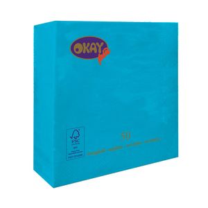 Guardanapo de Papel Folha Dupla 50 Folhas Turchese - Okay