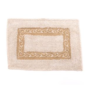 Tapete para Banheiro Retangular 40x60cm Arabesco Bege - Comoditá