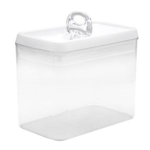 Pote Hermético de Acrílico Retangular Luna 2,5l Branco - Keeper