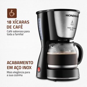 Cafeteira Elétrica Dolce Arome 18 Xícaras Black - Mondial