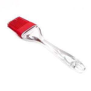 Pincel de Silicone 22cm Vermelho com Cabo Transparente - Silicook