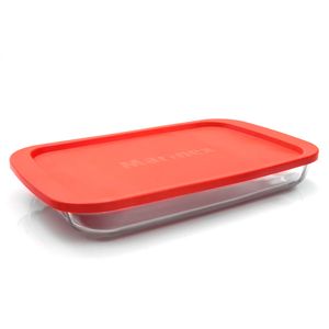Assadeira de Vidro com Tampa Retangular Marinex 39,5cm - Nadir Figueiredo