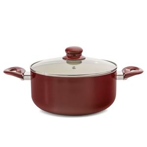 Panela Caçarola com Revestimento Cerâmico Arujá Bordô 22cm - Meridional
