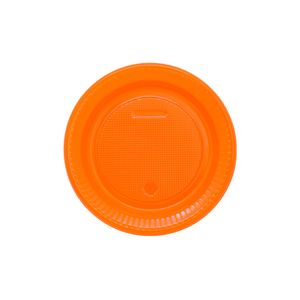 Prato Raso Descartável 15cm Kit com 10 Unidades Laranja Neon - Bello Festas