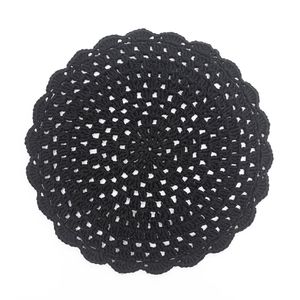 Sousplat de Crochê 40cm Preto - Crochê Nene Veronez