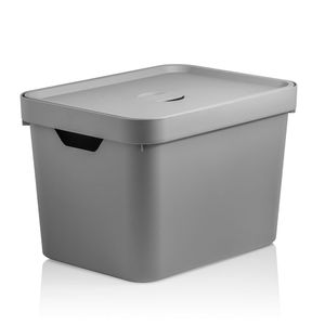 Caixa Organizadora Cube Retangular com Tampa 18l Chumbo - Martiplast