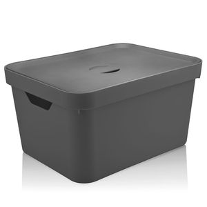 Caixa Organizadora Cube Retangular com Tampa 32l Chumbo - Martiplast