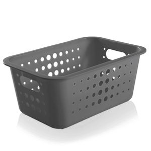 Cesta Organizadora Retangular 12x29cm Chumbo - Martiplast