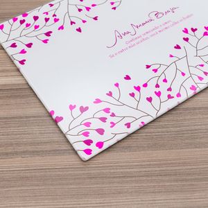 Tábua de Vidro Retangular 30x20cm Corações - Ana Maria Braga