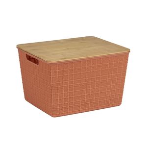 Caixa Organizadora com Tampa 18l Terracota - Oikos