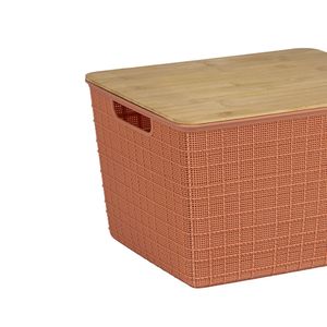 Caixa Organizadora com Tampa 18l Terracota - Oikos