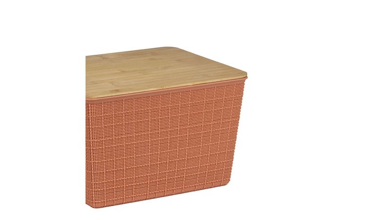 Caixa Organizadora com Tampa 18l Terracota - Preçolandia - Preçolândia