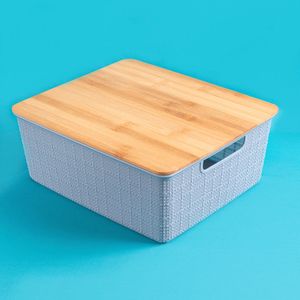 Caixa Organizadora com Tampa 12l Azul - Oikos