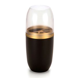 Porta Escova de Dente com Tampa 500mL Preto e Dourado - Arthi