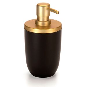 Porta Sabonete Líquido Conceito 500mL Preto e Dourado - Arthi